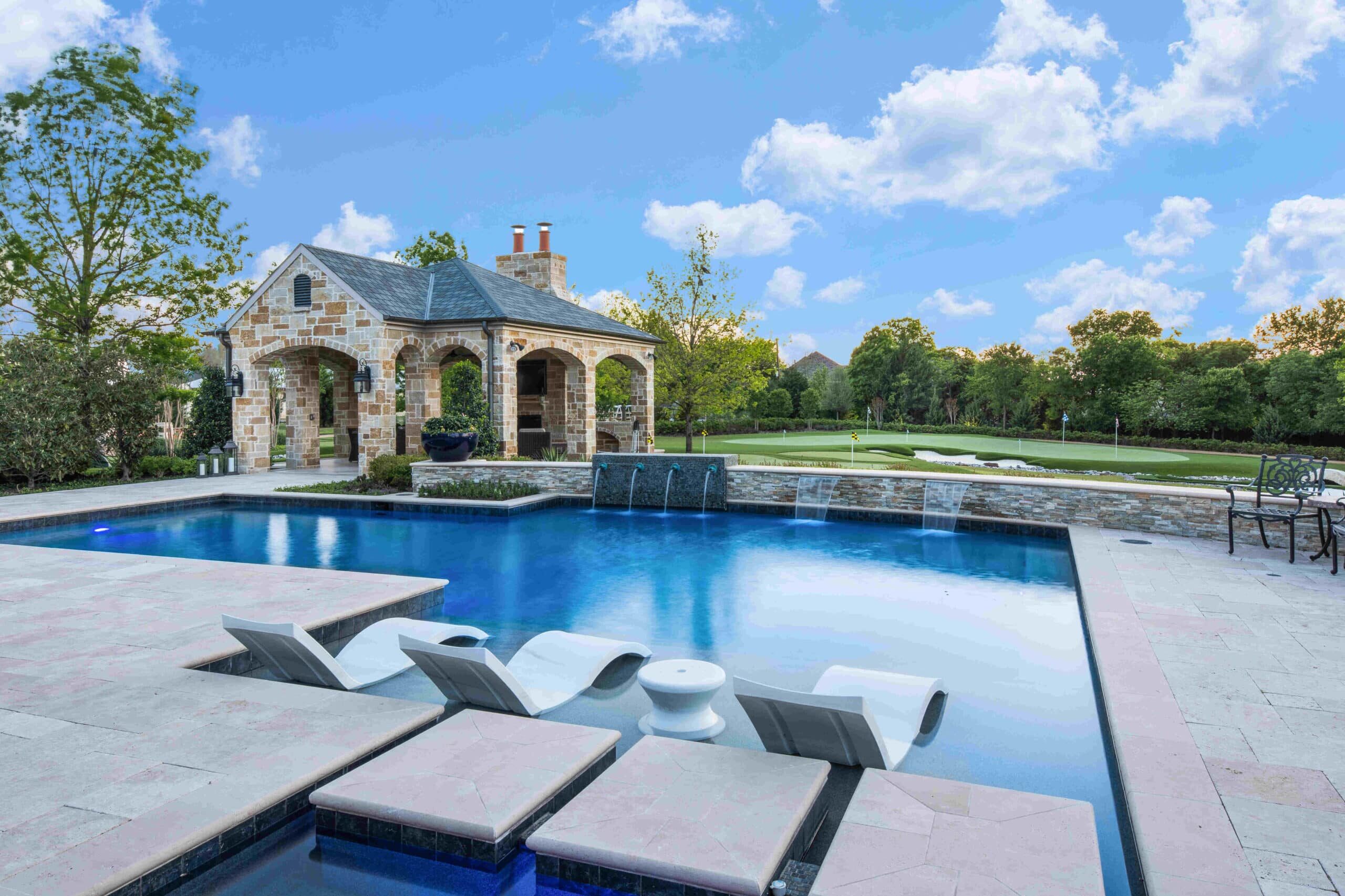 Backyard pool installation
