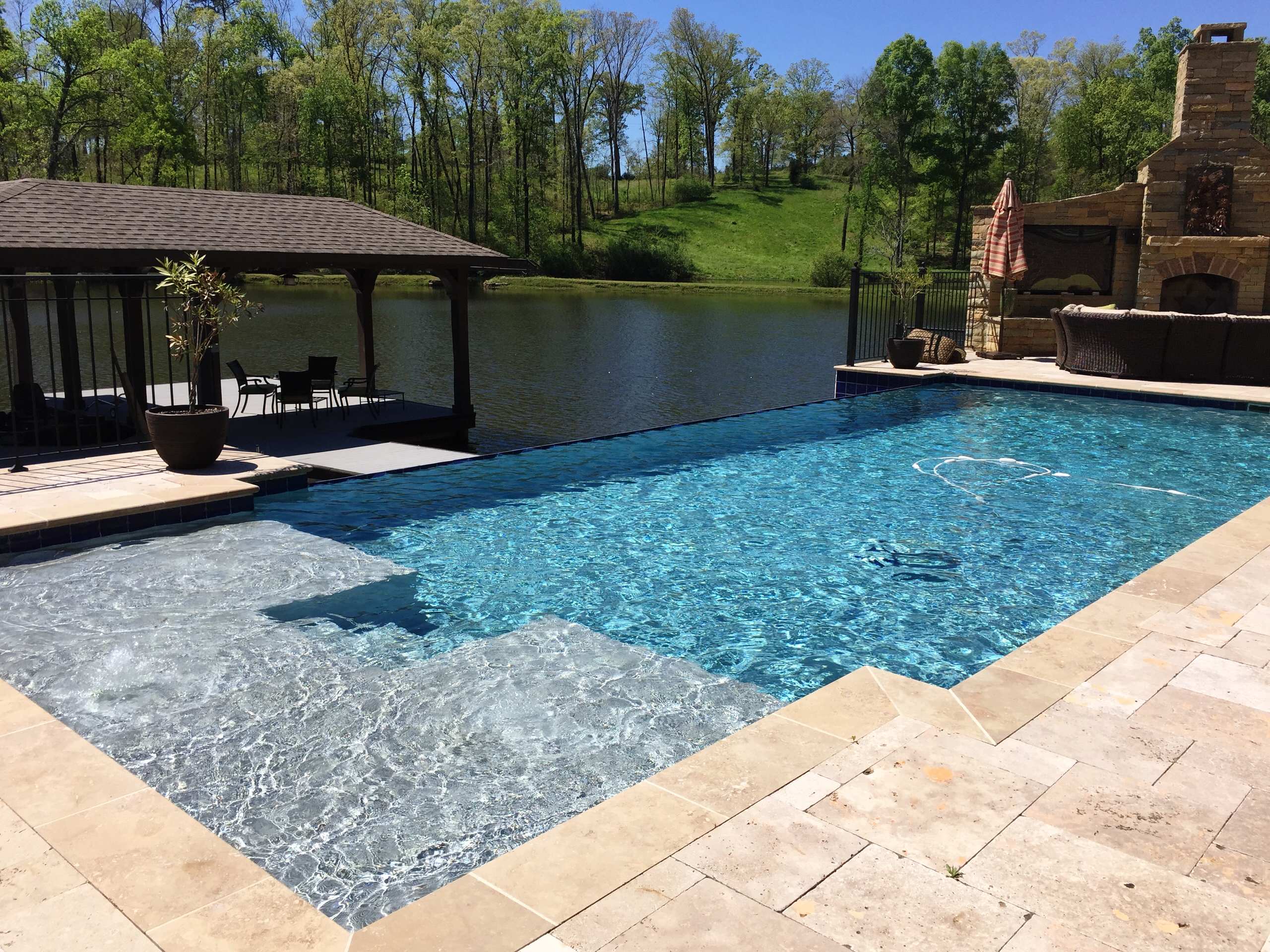 Pool with spa and bubblers