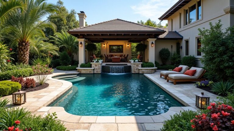 Luxury pool with tanning ledge